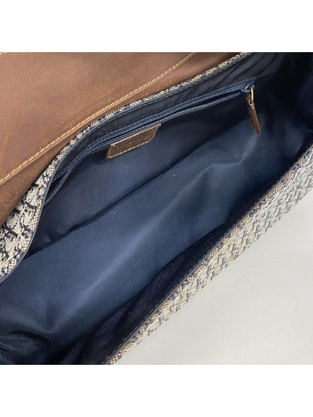 ★SOLD★ Dior Shoulder Bag Street Chic Canvas Leather Navy Brown Gold - Picture 4 of 10